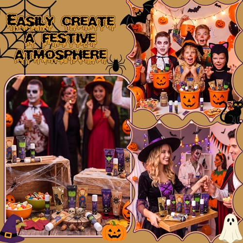 Dansib 24-Pack Halloween Hand Cream & Lip Balm Gift Set for Women - Fun Seasonal Scents