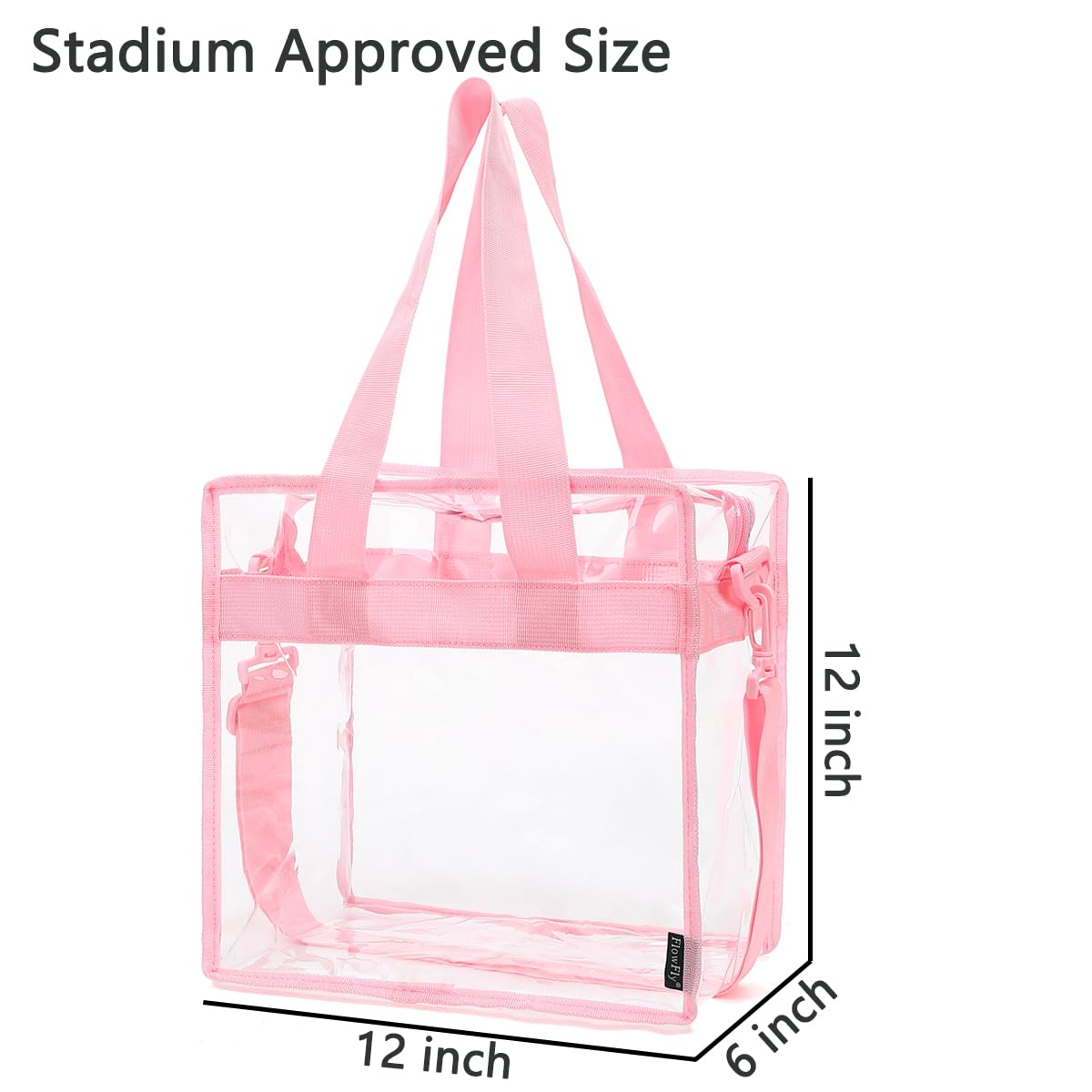 FlowFly Lunch Bag Tote Bag Lunch Organizer Lunch Holder Insulated Lunch Cooler Bag for Women/Men, Clear#Pink