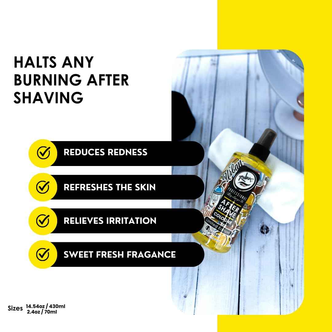 Rolda Sunset After Shave Tonic Cologne For Men - Post Shave Tonic Spray, Calms Irritation, Helps Heal & Clean Shaved Areas, Masculine Citrusy Fragrance (14.54oz | 430ml) (Pack of 2)