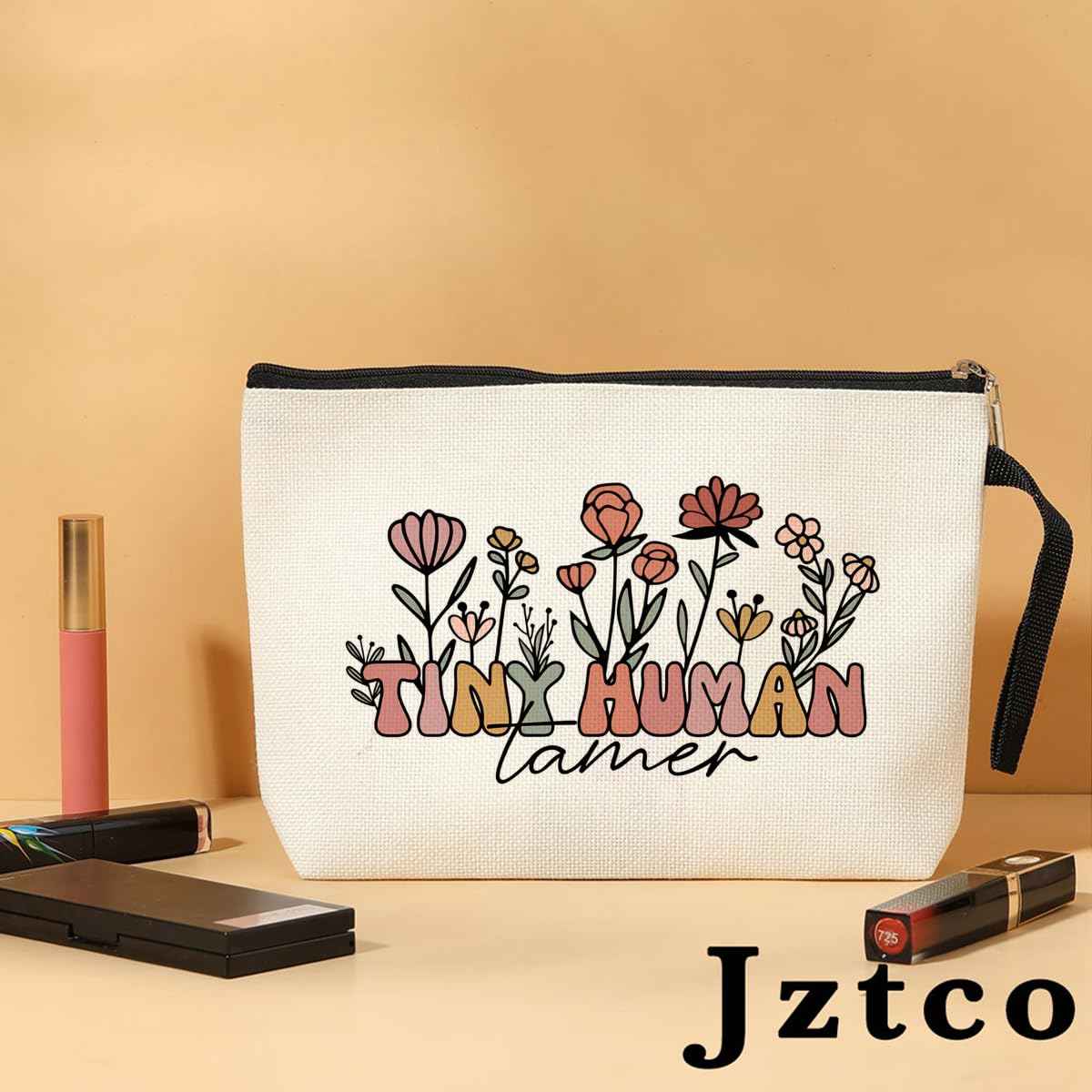 Jztco Teacher Gifts Funny Makeup Bag Teachers Appreciation Gifts Must Haves for Women Teachers Tutor Educator Thank You Gift Toiletry Bag Graduation Teacher Birthday Gift Teaching Cosmetic Bags