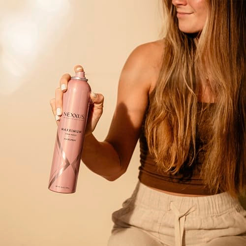 Nexxus Styling Spray Maxximum Finish Firm Hold Hairspray Powered by STYLEPROTECT Technology 10 oz | for Control, Hold, Hairspray, for Women, Hair Styling, Pink