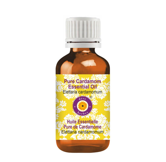 Deve Herbes Pure Cardamom Essential Oil (Elettaria cardamomum) Steam Distilled 10ml (0.33 oz)