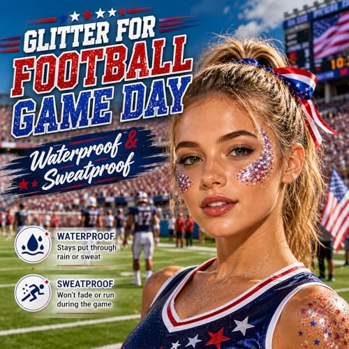 4th of July Glitter Stick - Waterproof Red White Blue Body Glitter