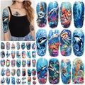 77 Sheets Temporary Tattoo Stickers - Ocean & Sea Life Design