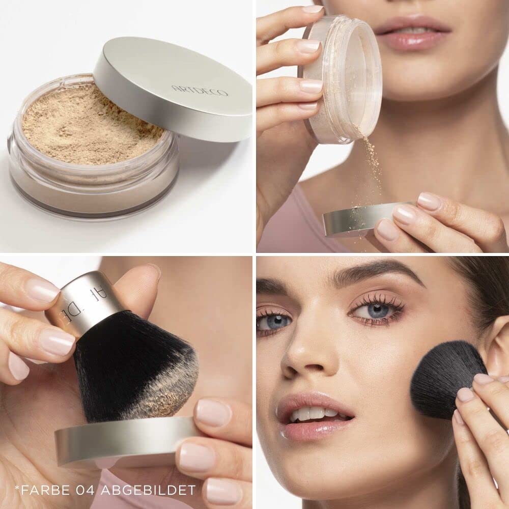 ARTDECO Mineral Powder Foundation - honey – loose setting powder for a smooth & matte finish - medium coverage - perfect for sensitive & oily skin - makeup with zinc & magnesium - vegan - 0.53 Oz