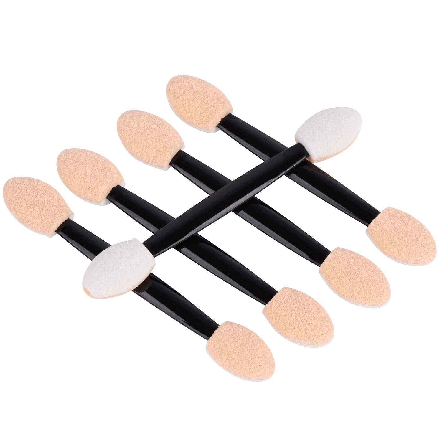 1000 Eye Shadow Applicator Disposable Foam Makeup Brush Sponge Tipped Oval Eyeshadow Applicators Dual Sides Black