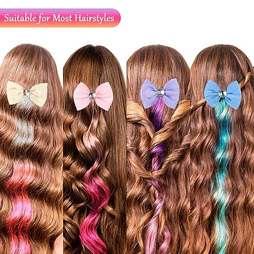 6 Pcs Hair Clips for Girls - 13in Color Extensions Clip Girls, Curly