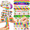 48Pc LGBT Pride Party Favors - Rainbow Tattoos & Slap Bracelets