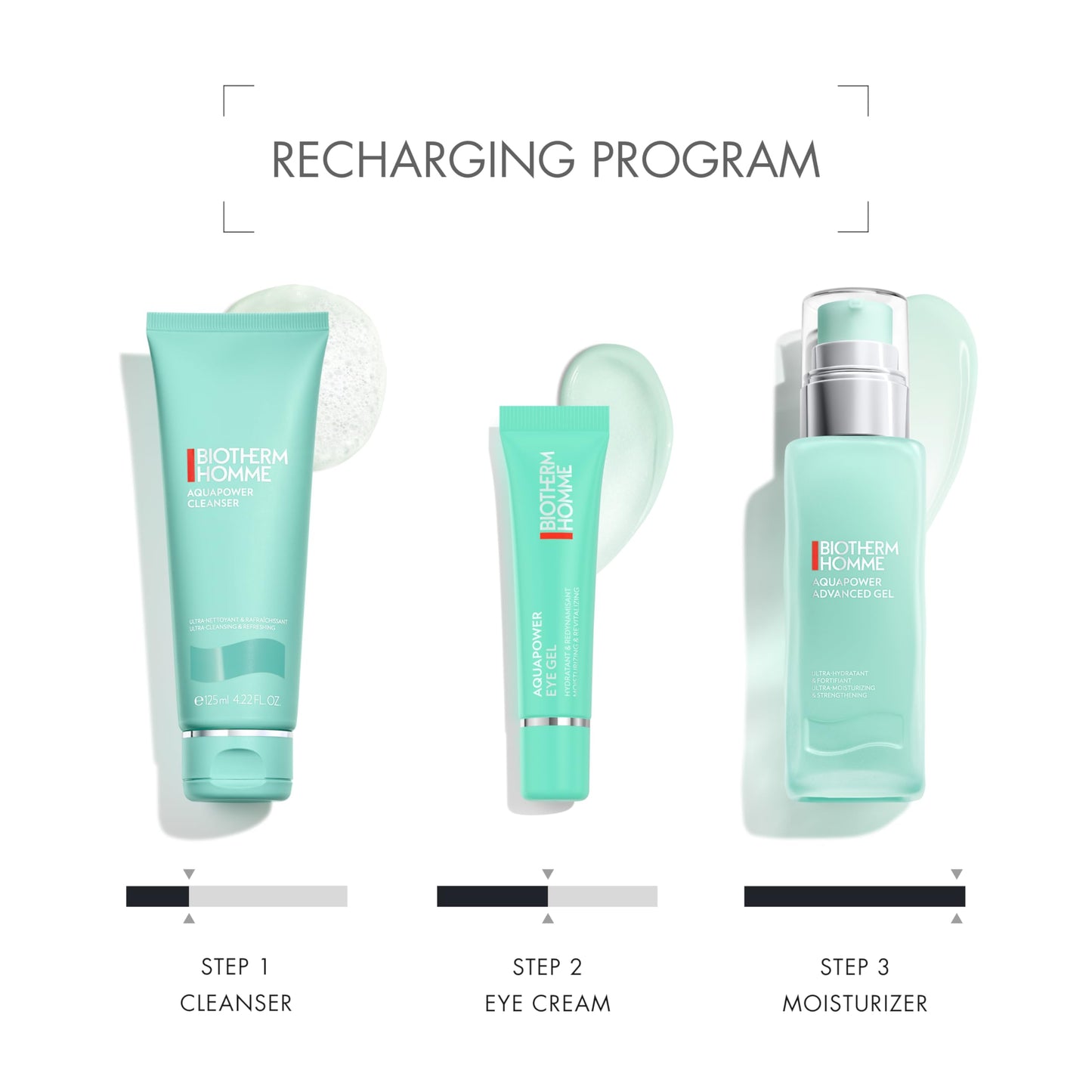 Biotherm Homme Aquapower Cleanser for Oily and Dry Skin with Oligo Elements, Delivers a Clean, Fresh, and Hydrated Complexion, Suitable for Shaving Prep, Tube, 4.2 Fl. Oz.