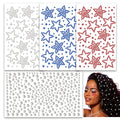 Go Ho 4th of July Star & Round Face Gems, 4 Sheets Self-Adhesive Patriotic Rhinestones – 02 Style