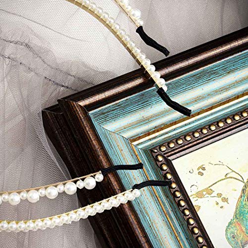 Dmaiy 2 Pieces Pearls Headbands White Pearl Hairband Fashion Head Band Bridal Hair Hoop Bridal Faux Pearl Beads Wedding Elegant Hair Accessories for Women and Girls (Elegant)