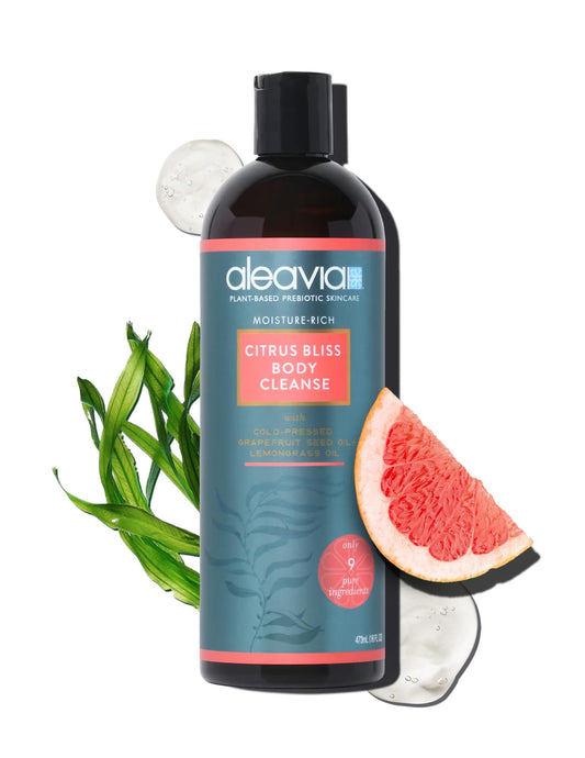 Aleavia Citrus Bliss Body Cleanse – Organic & All-Natural Prebiotic Body Wash, Scented with Pure Essential Oils – Nourish Your Skin Microbiome – 16 Oz.