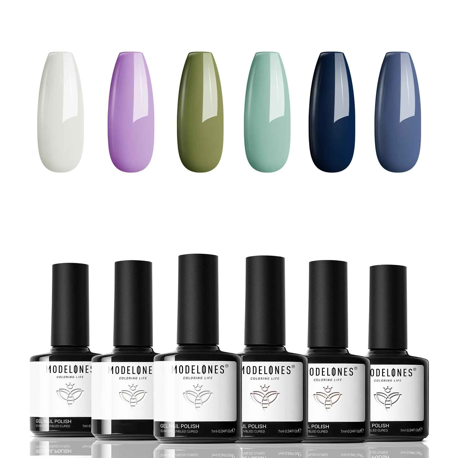 modelones Neon Gel Nail Polish Set, 6 Colors Neon Hot Pink Nail Gel Kit Soak Off Nail Art Gift