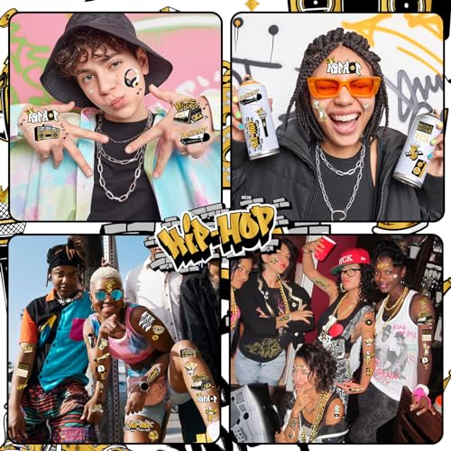 Hip Hop Temporary Tattoos 144pc Sheet Set