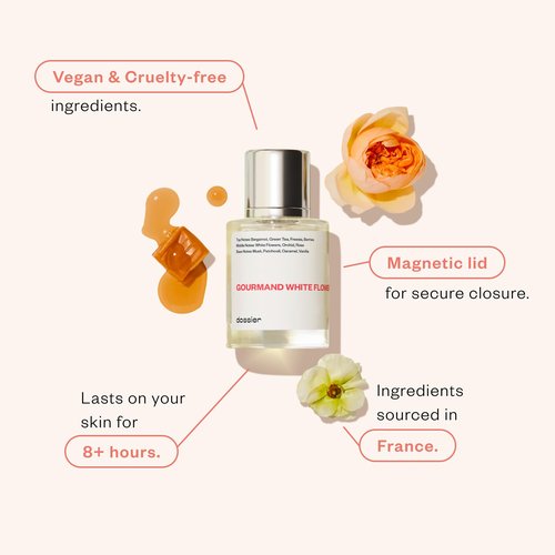 Dossier - Gourmand White Flowers - Eau de Parfum - Inspired by Viktor&Rolf's Flowerbomb - Perfume Luxury - Pure Infused - Paraben-Free - Vegan - For Women - Fragrance 1.7 Fl oz (Spray 50ml)