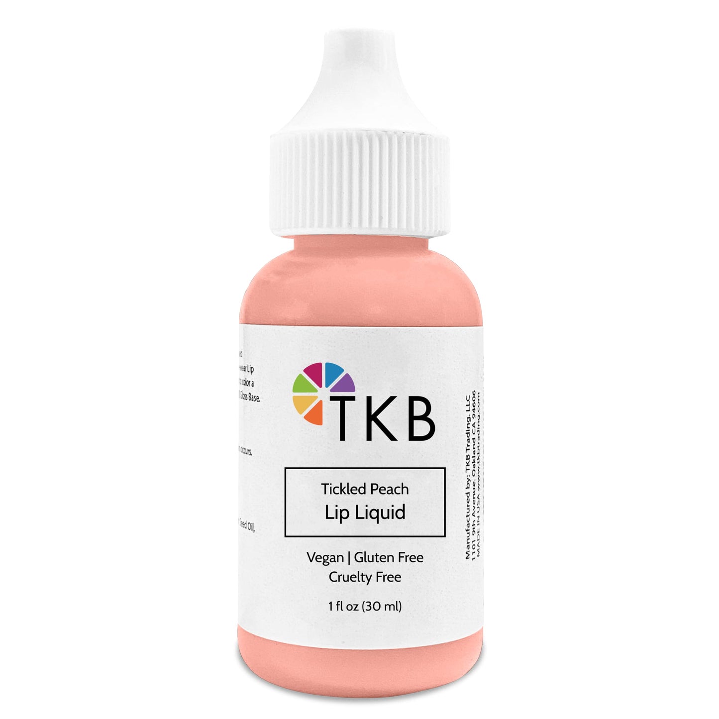 TKB Lip Liquid Color|Liquid Lip Color for TKB Gloss Base, DIY Lip Gloss, Pigmented Lip Gloss and Lipstick Colorant, Made in USA (1floz (30ml), Tickled Peach)