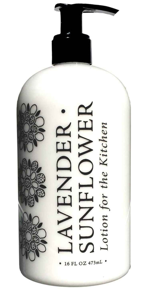 Greenwich Bay LAVENDER SUNFLOWER LOTION FOR THE KITCHEN, Enriched with Shea Butter, Cocoa Butter, Virgin Olive Oil, Sunflower and Lavender Oils 16 oz