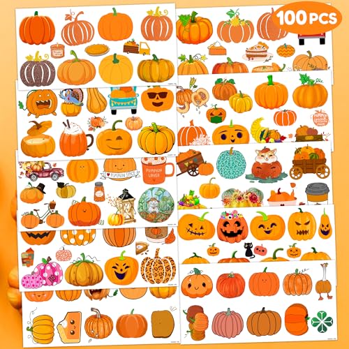 Pumpkin Temporary Tattoos 10 Sheets 100 PCS