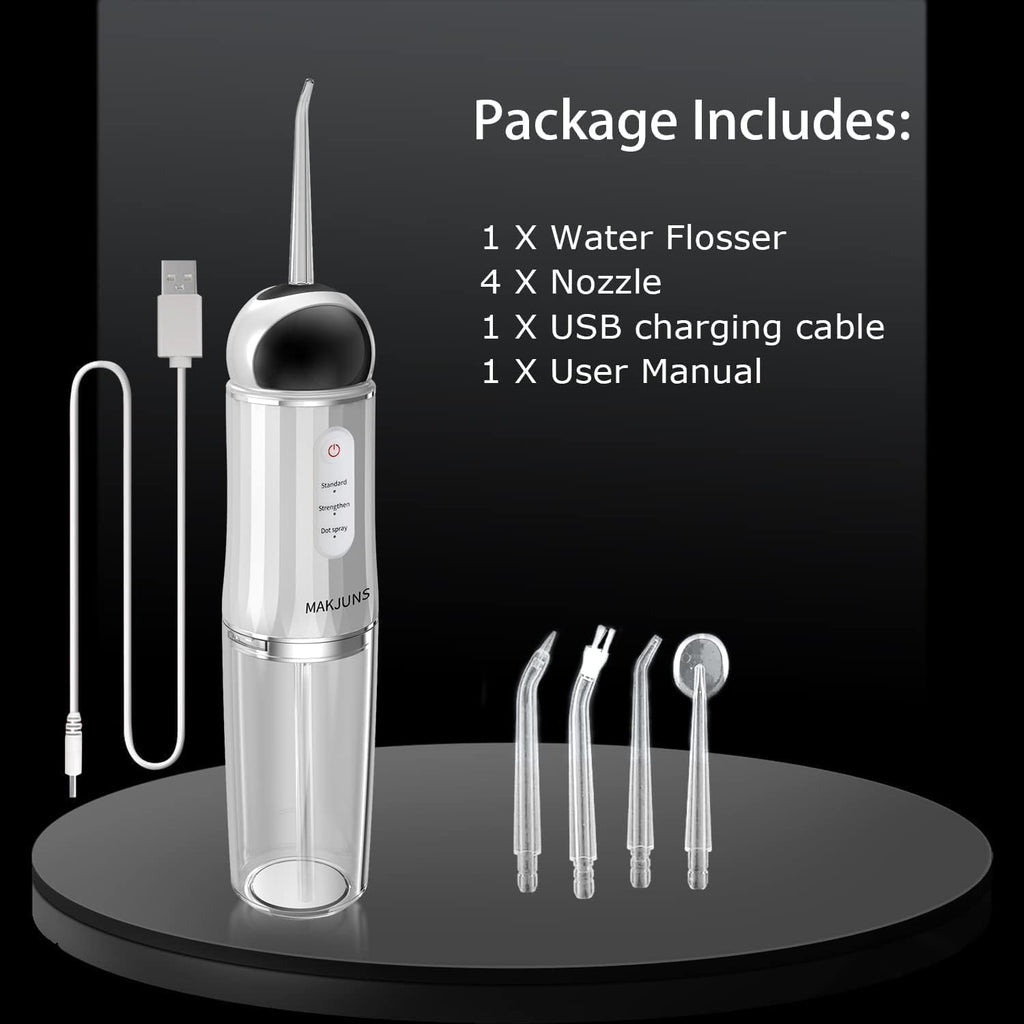 Water-Flosser-Cordless-Teeth-Cleaner Somall Water Dental Flosser with 3 Modes 4 Jets Rechargeable Dental Oral Irrigator for Home Travel (Premium Black)