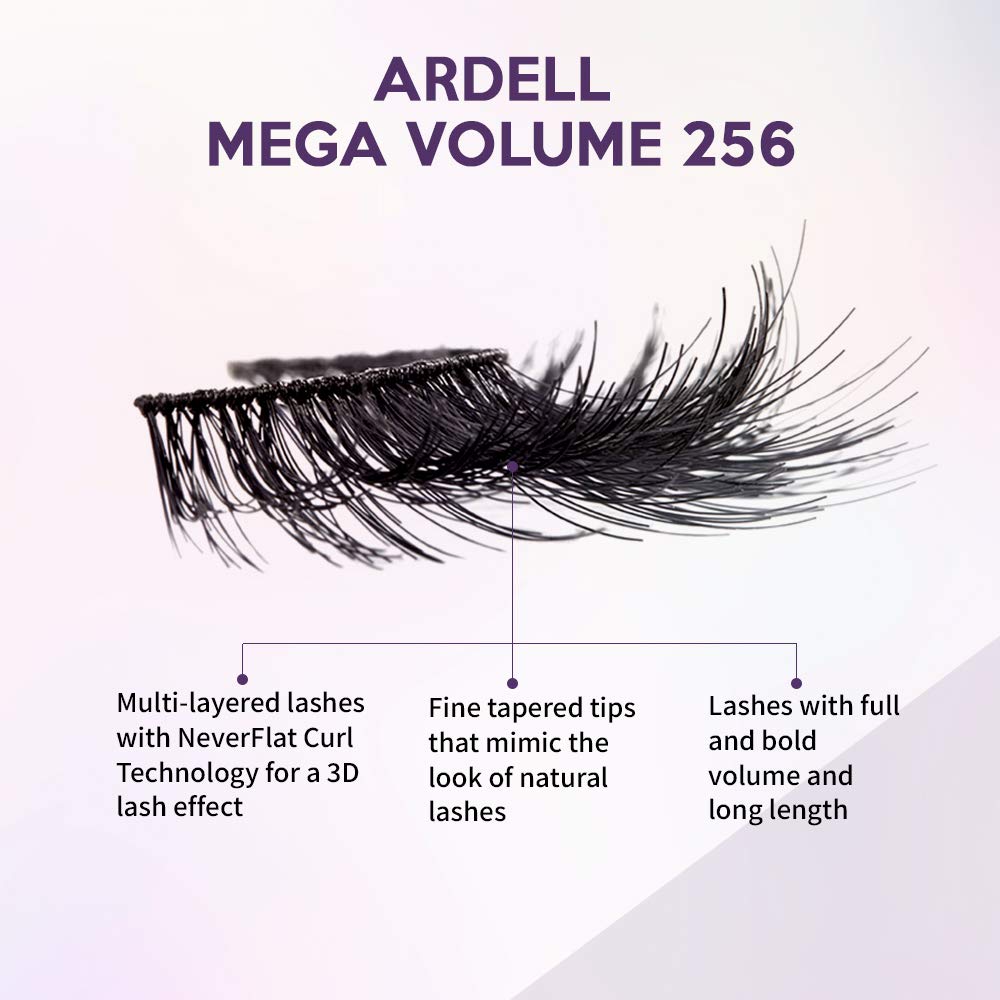 Ardell Mega Volume Lash 256 Multi-Layered False Lashes with Curl Technology (4 pack)