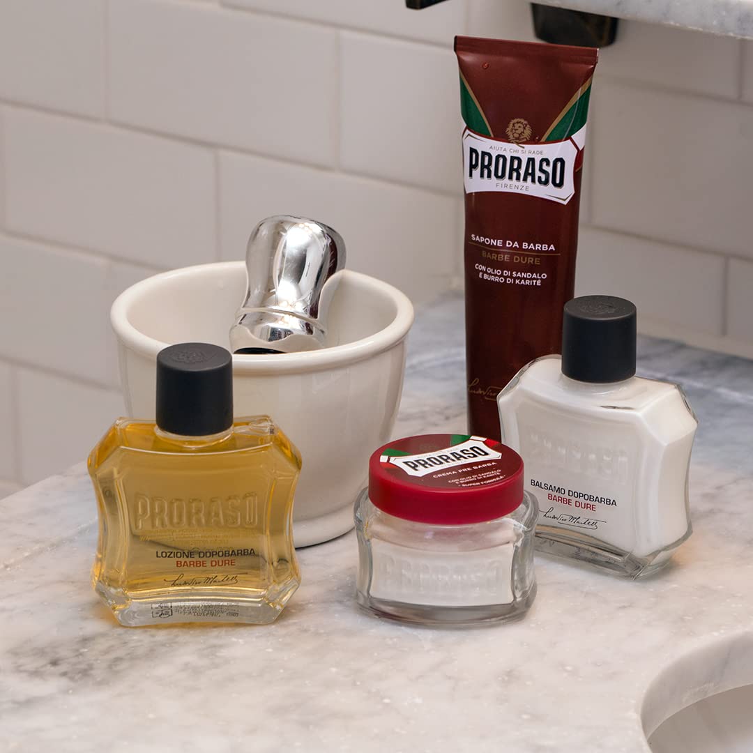 Proraso After Shave Lotion, Moisturizing and Nourishing for Coarse Beards with Sandalwood Oil and Shea Butter, 3.4 Fl Oz