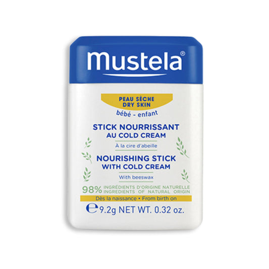 Mustela Baby Nourishing Stick - Lip & Face Moisturizer for Dry Skin - with Natural Avocado, Cold Cream & Beeswax - 0.32 oz. (Pack of 1)