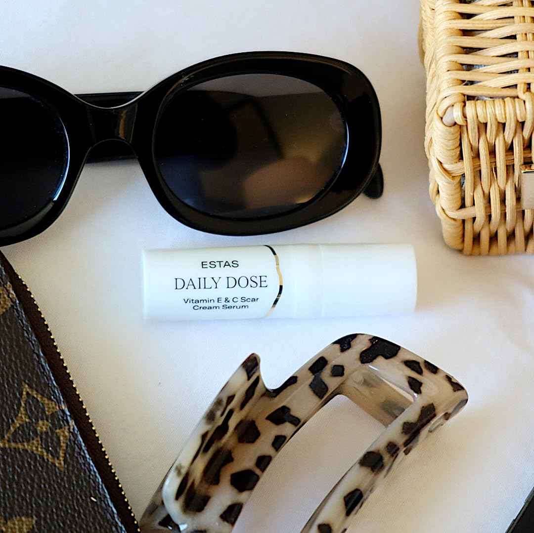 ESTAS Beauty Scar Cream On The Go -Daily Vitamin E & C with Silicone, For Old & New Scars on Face & Body, Ideal For Surgical, Burn, C-Section & Acne Scars, Vegan + Cruelty Free, (0.17oz pack of 3)