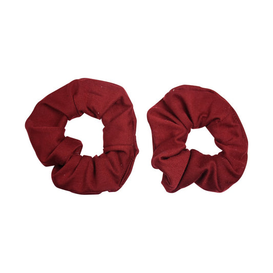 Set of 2 Large Solid Scrunchies - Burgundy