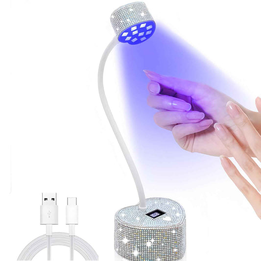 UV Nail Lamp, Mini UV Light for Gel Nails Polish Fast Curing Goosenecks Lamp, 30W Rechargeable LED Nail Light with 2 Timers & Auto Sensor for Salon Home DIY Use