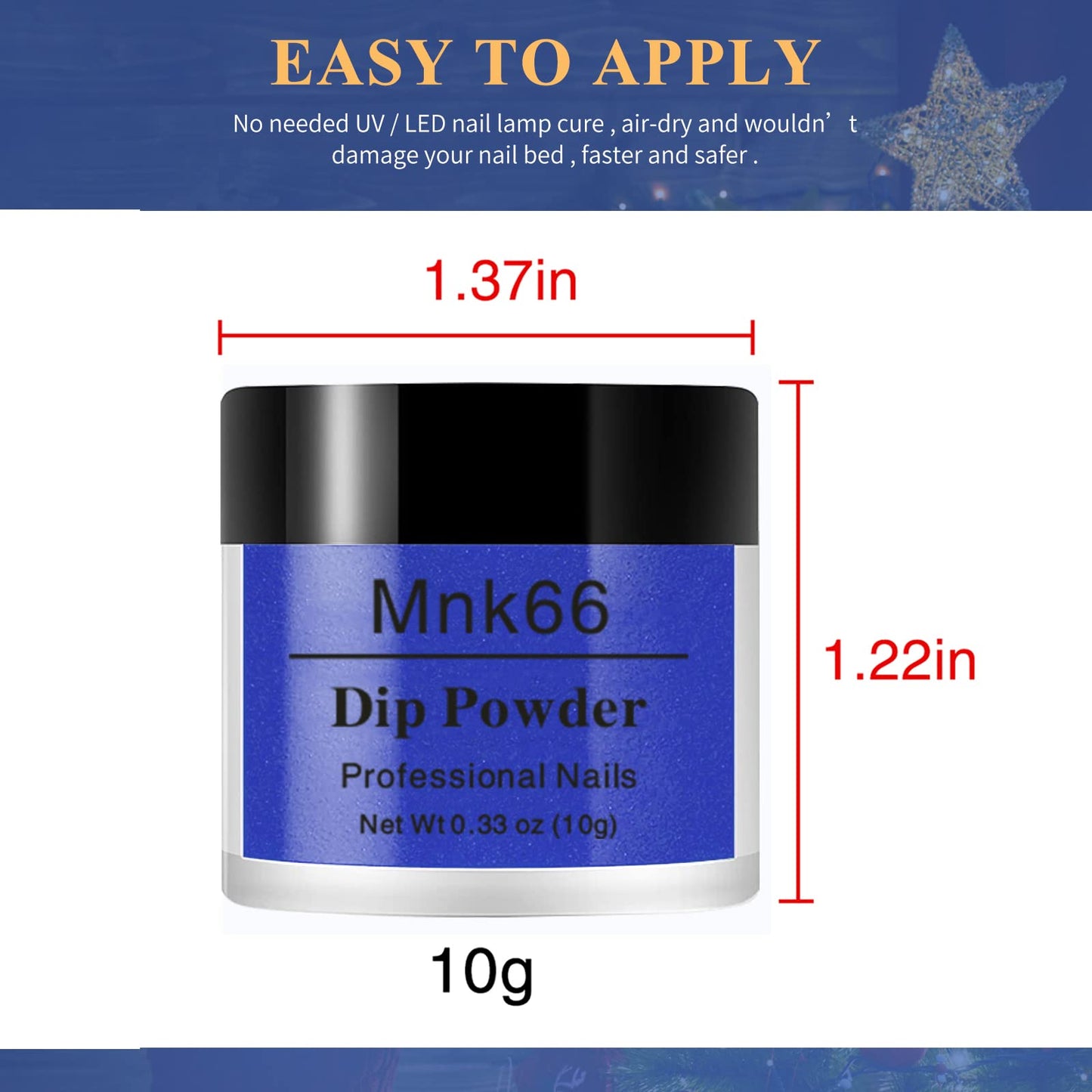 6 Colors Dip Powder Set, Royal Blue Glitter Dipping Powder Color Set, Glossy Nail Art Manicure DIY Salon Home Gift for Ladies,YYSDDPS-03-6pcs