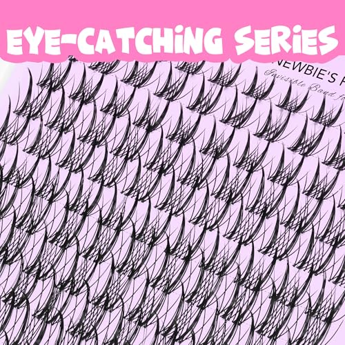 VEYESBEAUTY Lash Clusters Kit Eyelash Extensions Thin & Invisible Band DIY Individual False Eyelashes Newbie's Five-Second Series Lash Tray for Self-application, Sylph Lashes 8-18mm Mixed Length