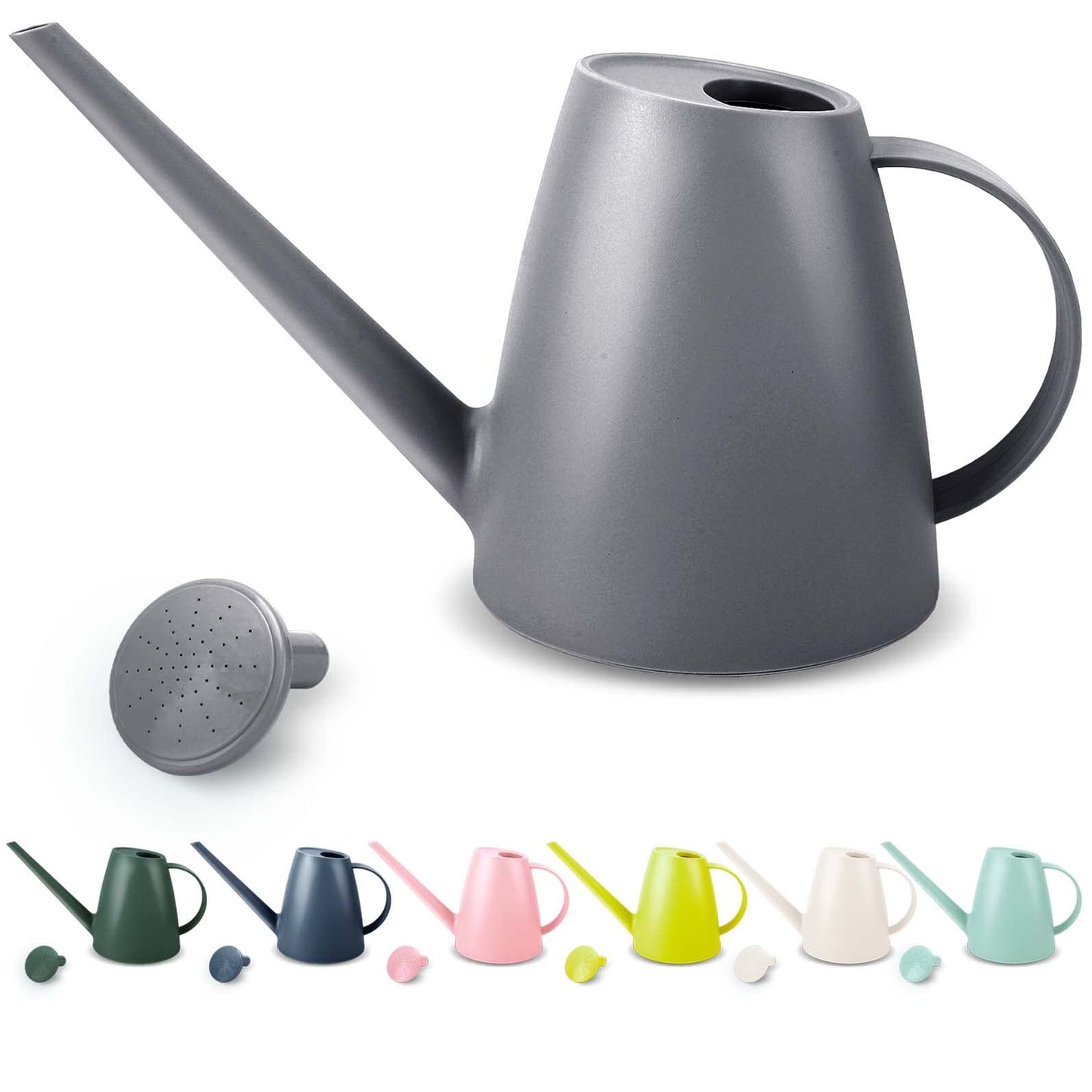 Watering Can for Indoor Plants, Small Watering Cans for House Plant Garden Flower, Long Spout Water Can for Outdoor Watering Plants 1.8L 1/2 Gallon (Grey, 1.8L)