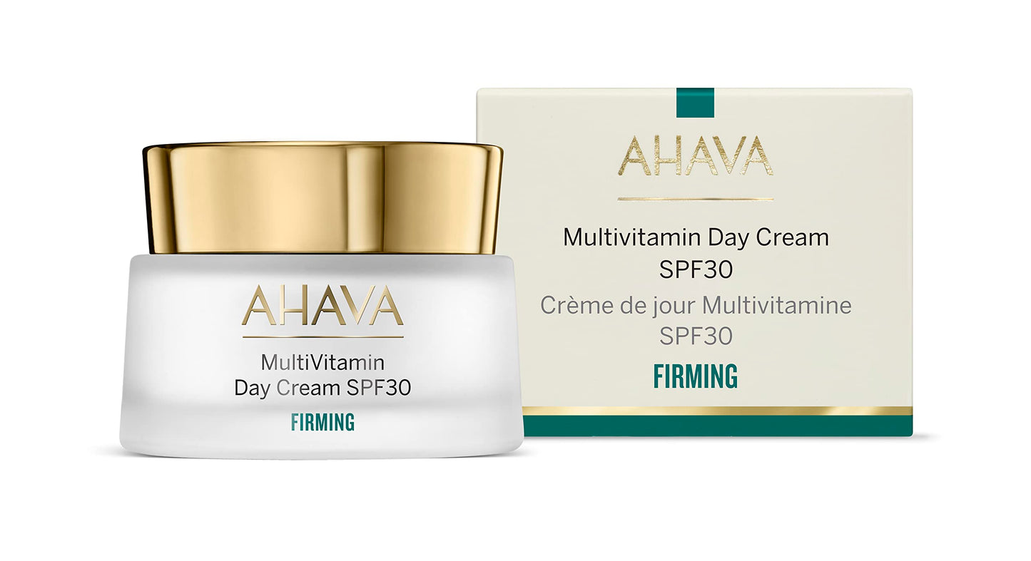 AHAVA Firming MultiVitamin Day Cream SPF 30 - Enriched with Dimethicone, Niacinamide, Panthenol, Vitamin E & Osmoter Blend of Dead Sea Minerals for Enhanced Firmness, Luminosity, Radiance 1.7 Fl Oz