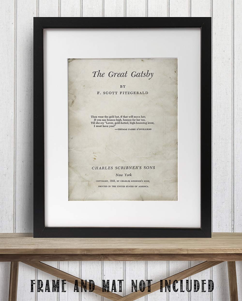 The Great Gatsby Title Page - 11x14 Unframed Typography Book Page Print -Great Gift and Decor for F. Scott Fitzgerald and Literary Art Fans Under $15?