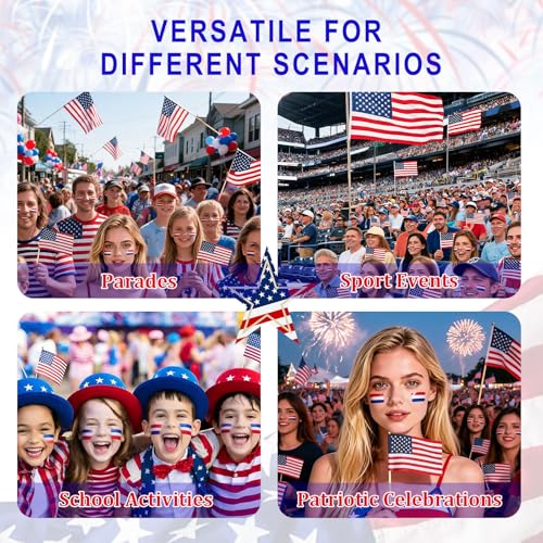 Red White Blue Eye Black Stick - Patriotic Face Paint 4-Pack