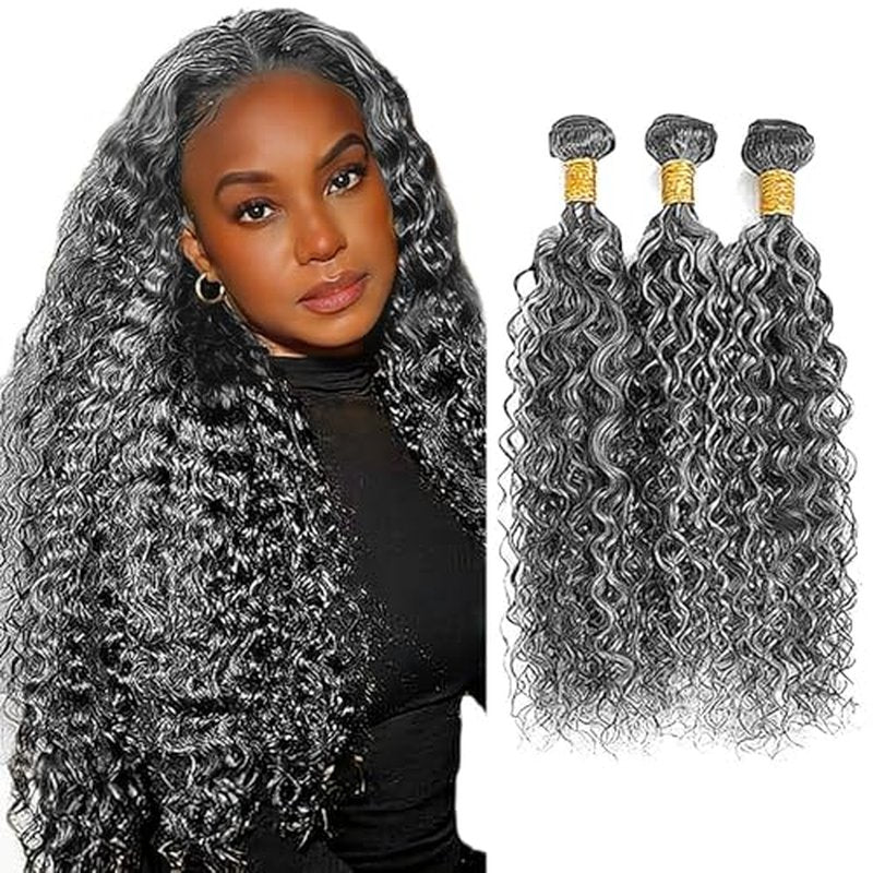 P1B Grey Water Wave Hair Bundles 3 Pack 30-34 Inch