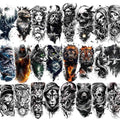 GlaryYears Realistic 3D Temporary Tattoos Half Sleeve Pattern D for Men
