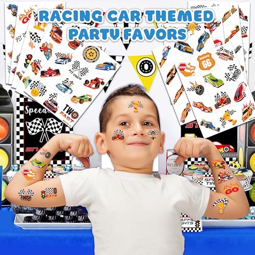 120 PCS Racing Car Temporary Tattoos for Kids