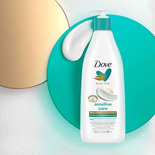 Dove Body Love Sensitive Care Body Lotion Pack of 3 Soothes and Comforts Sensitive Skin Hypoallergenic Lotion with Restoring Ceramide Serum 13.5 oz