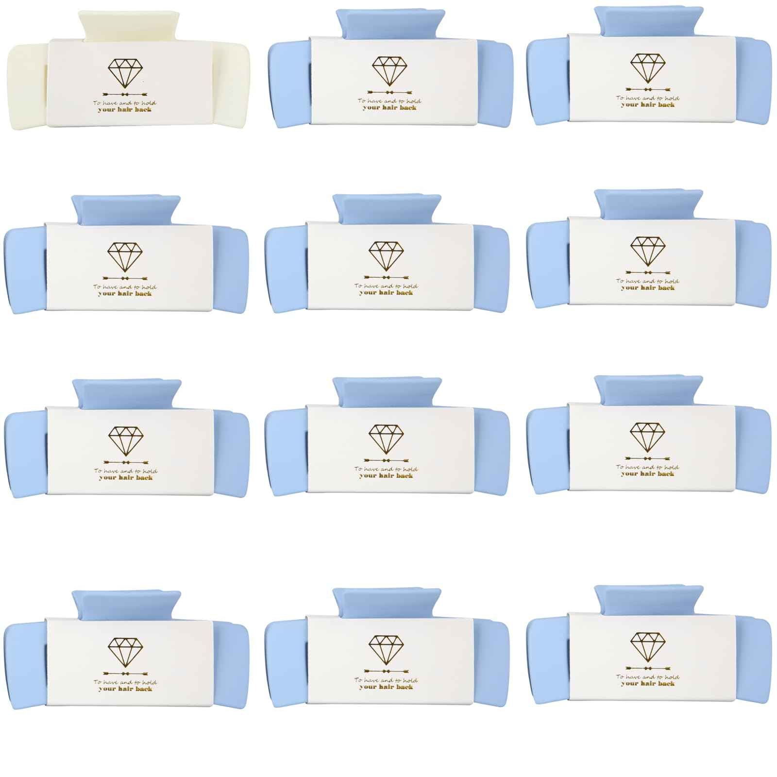 Loanzeg Bridesmaid Hair Claws Bachelorette 4.1 Inch Square Hair Clips Set of 12