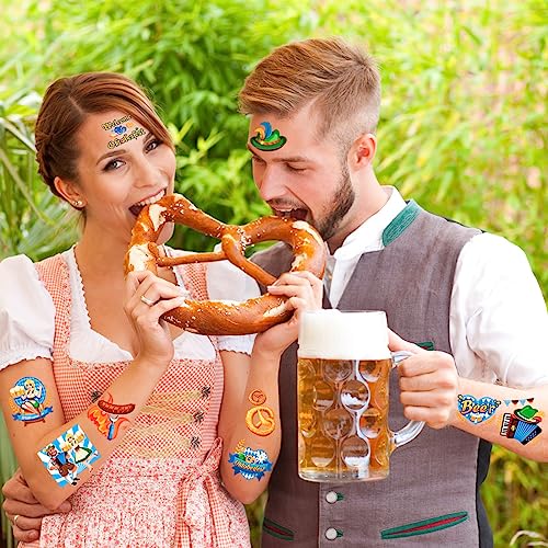 HOWAF Oktoberfest Temporary Tattoos 96pcs German Beer