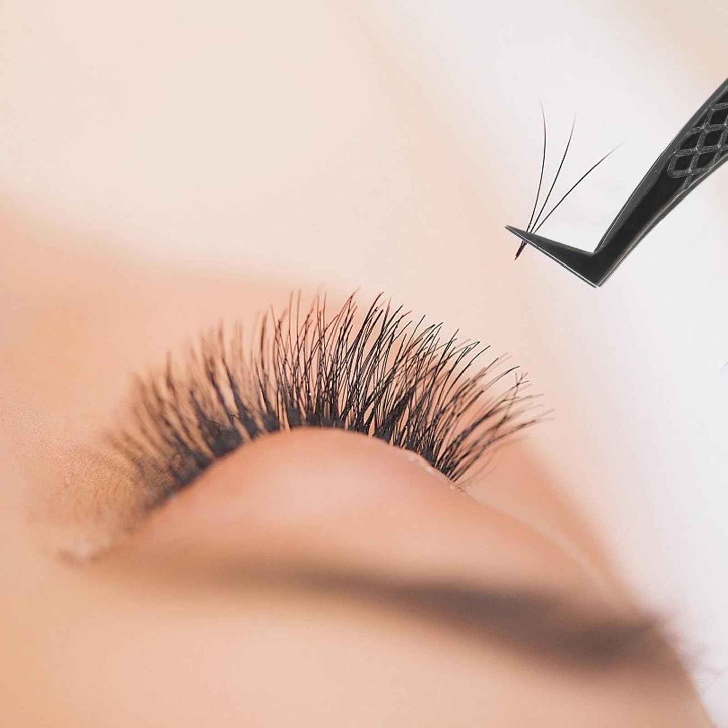 2 Pcs Stainless Steel Eyelashes Tweezer, Lash Tweezers for Eyelash Extensions, 90 Degree Fiber Tip Volume Lash Extension Tweezers for Volume and Classic Lashes