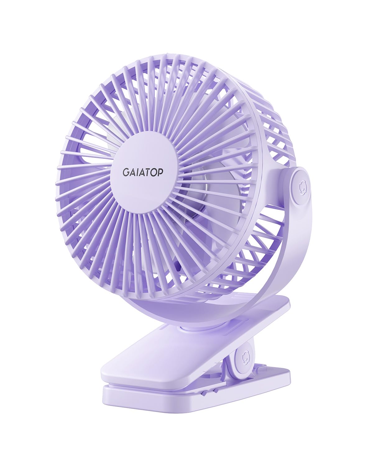 Gaiatop Portable Clip on Fan Battery Operated, Small Powerful USB Desk Fan, 3 Speed Quiet Rechargeable Mini Table Fan, 360° Rotate Personal Cooling Fan for Home Office Stroller Camping Purple