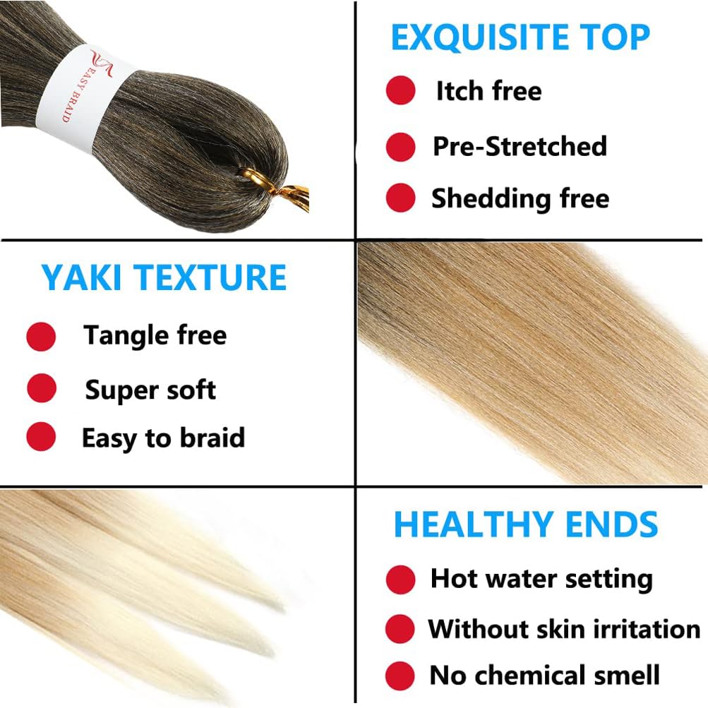 Xiaofeng 3 Packs/Lot Pre Stretched Braiding Hair Extensions for Women Crochet Braids Hair Orange 26 Inch Hot Water Setting Synthetic Fiber Braiding Hair Extensions for Girls100g/Pack