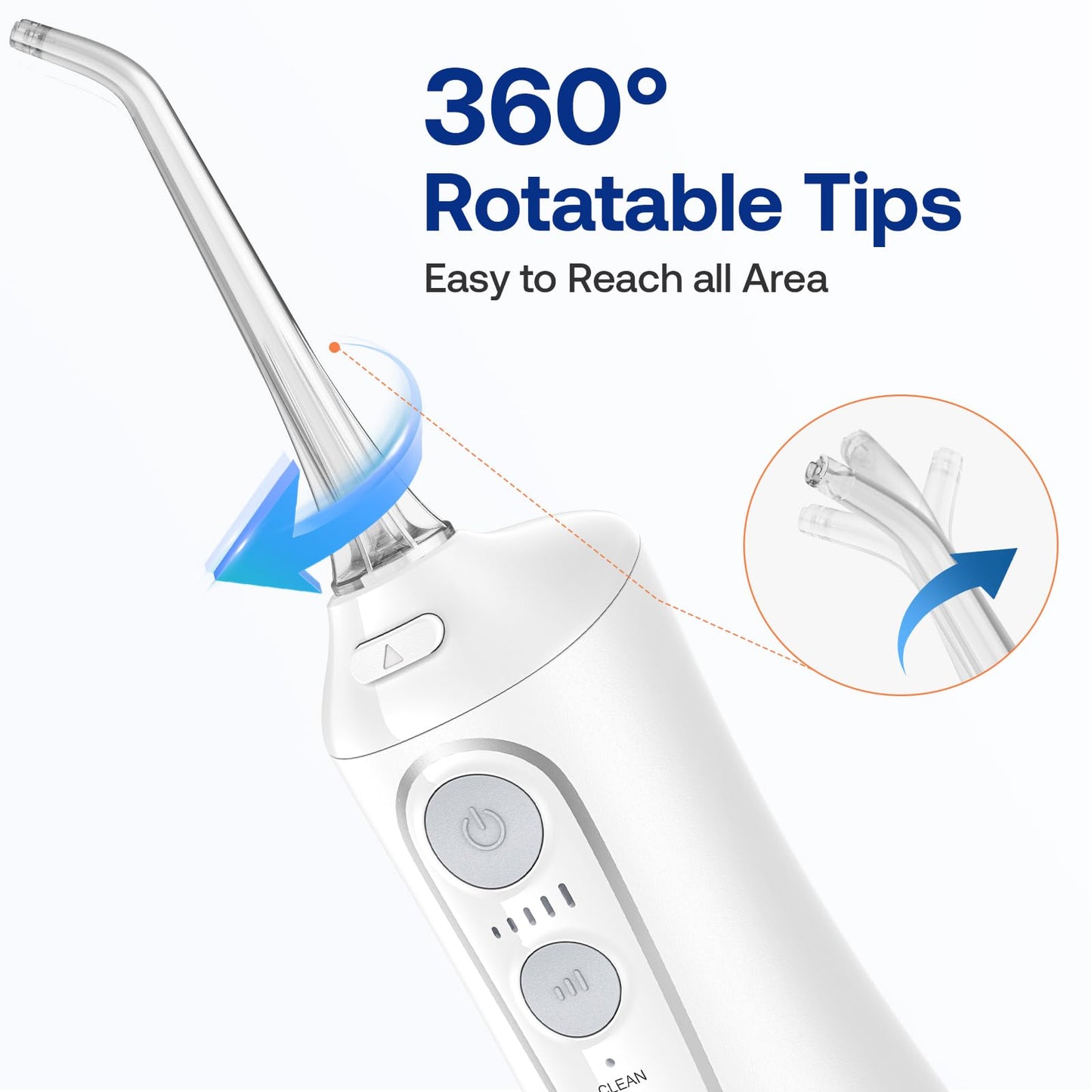 Bitvae C6 Water Dental Flosser for Teeth, Rechargeable Cordless Water Flosser, IPX7 Waterproof Braces Flossers Cleaner, 3 Modes 5 intensities, Advanced Water Dental Picks for Cleaning, White