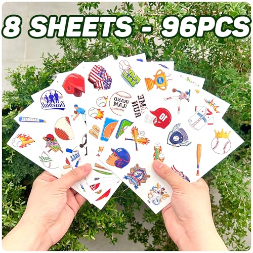 96 Baseball Temporary Tattoos - Party Favors & Classroom Prizes