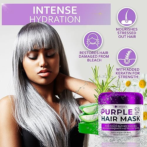 Purple Hair Mask for Blonde & Brassy Hair - Deep Conditioner Toner
