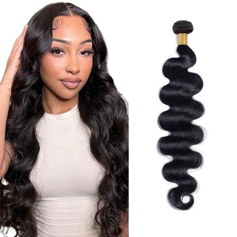 30 inch Body Wave Bundles Human Hair #1B Body Wave Bundle Unprocessed Human Hair 1 Bundle Natural Black Color 300g