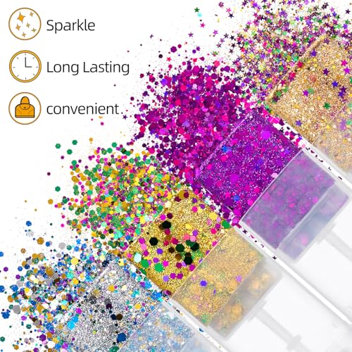Holographic Glitter Gel for Face & Body – Waterproof Chunky Sparkles