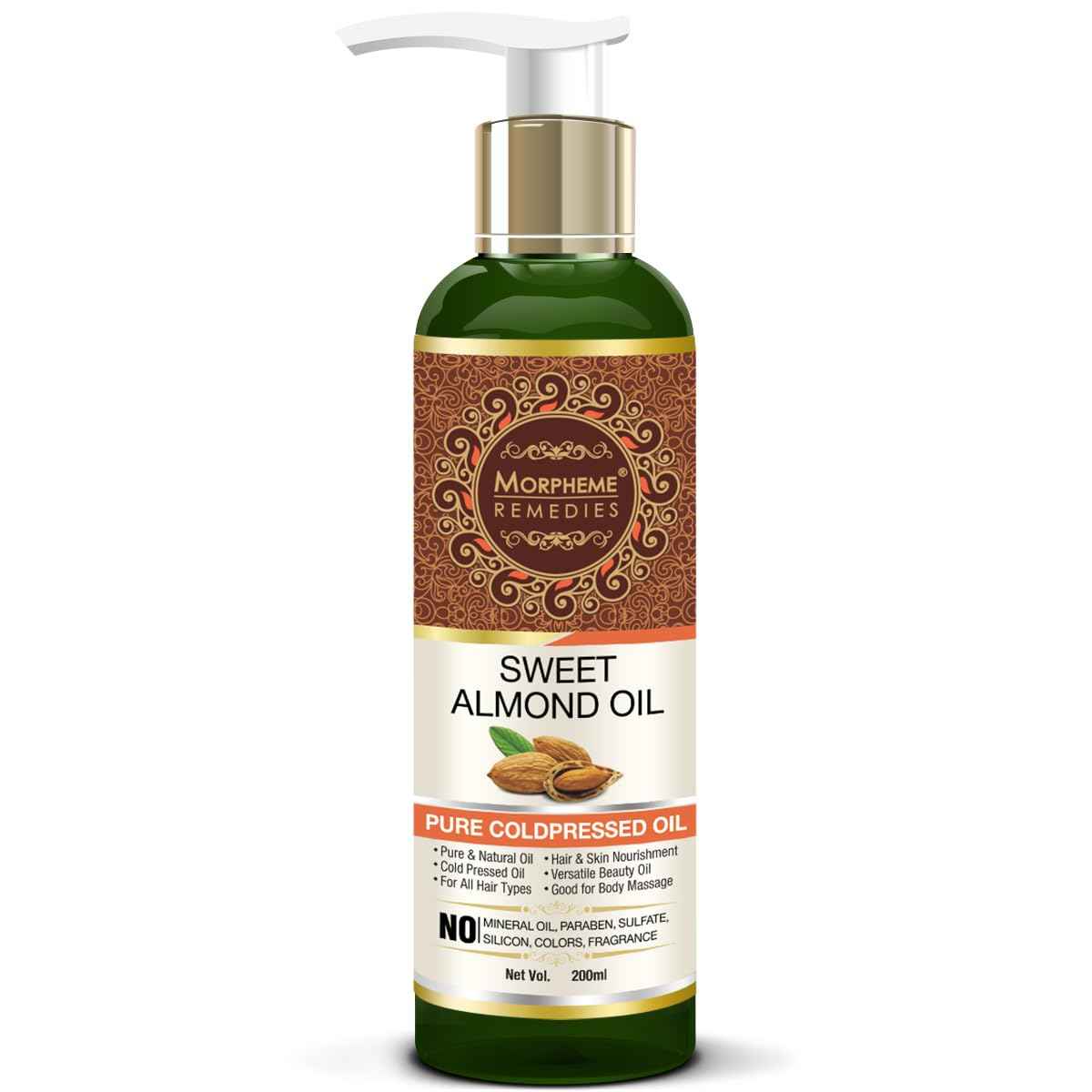 Morpheme Remedies Pure Sweet Almond Coldpressed Oil For Hair And Skin 200ml